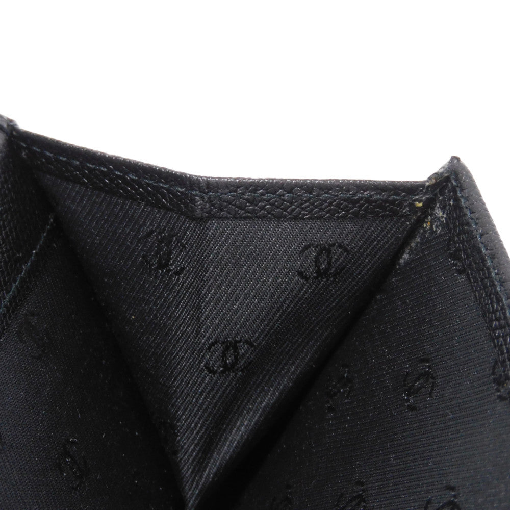 CHANEL Long Wallet Purse A20905 Calfskin (embossed) black Good condition CC mark Calfskin enamel No.9 COCO Mark COCO Button Long Flap Wallet unisex(Unisex) Used Authentic