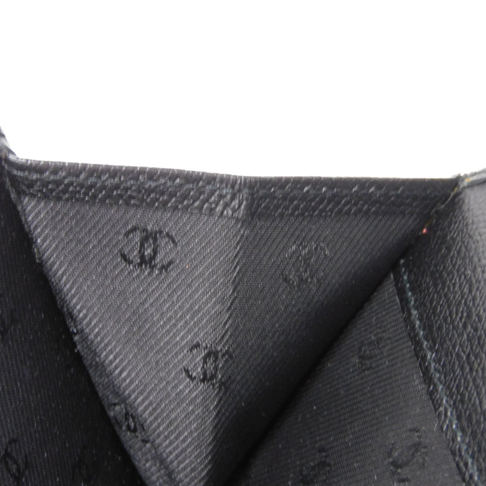 CHANEL Long Wallet Purse A20905 Calfskin (embossed) black Good condition CC mark Calfskin enamel No.9 COCO Mark COCO Button Long Flap Wallet unisex(Unisex) Used Authentic