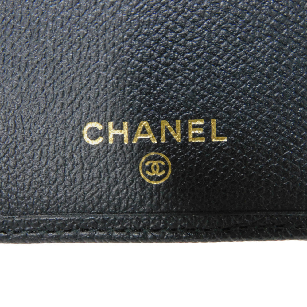 CHANEL Long Wallet Purse A20905 Calfskin (embossed) black Good condition CC mark Calfskin enamel No.9 COCO Mark COCO Button Long Flap Wallet unisex(Unisex) Used Authentic
