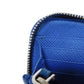 PRADA Long Wallet Purse 2ML317 Safiano leather (stamped) blue Gray Zip Around logo metal Saffiano striped round zip wallet unisex(Unisex) Used Authentic