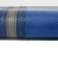 PRADA Long Wallet Purse 2ML317 Safiano leather (stamped) blue Gray Zip Around logo metal Saffiano striped round zip wallet unisex(Unisex) Used Authentic