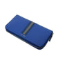 PRADA Long Wallet Purse 2ML317 Safiano leather (stamped) blue Gray Zip Around logo metal Saffiano striped round zip wallet unisex(Unisex) Used Authentic