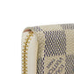 LOUIS VUITTON Long Wallet Purse N60109 Damier Azul Canvas (LV Trunk Print) x Grain Leather Rose valerine LV logo trompe l'oeil Damier As Summer Trunk Portefeuille Clemence Women Used Authentic