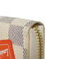 LOUIS VUITTON Long Wallet Purse N60109 Damier Azul Canvas (LV Trunk Print) x Grain Leather Rose valerine LV logo trompe l'oeil Damier As Summer Trunk Portefeuille Clemence Women Used Authentic