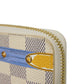 LOUIS VUITTON Long Wallet Purse N60109 Damier Azul Canvas (LV Trunk Print) x Grain Leather Rose valerine LV logo trompe l'oeil Damier As Summer Trunk Portefeuille Clemence Women Used Authentic