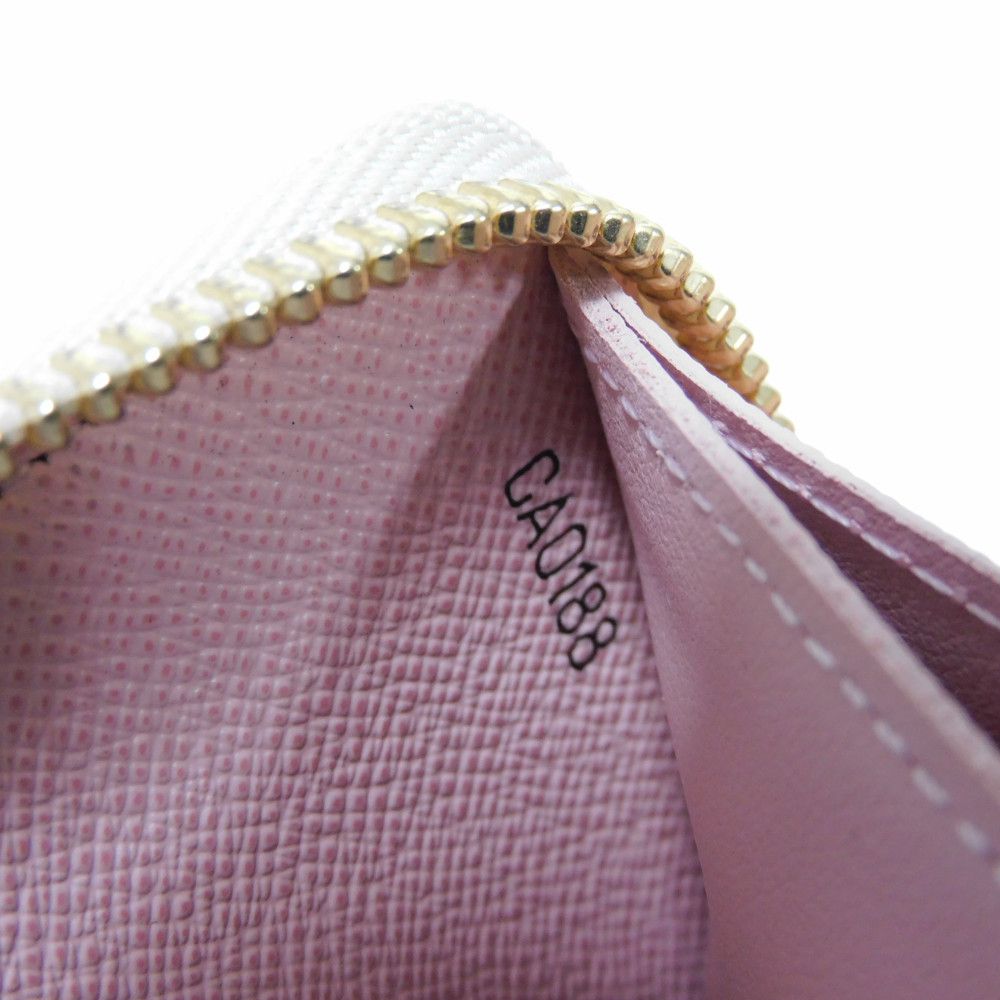 LOUIS VUITTON Long Wallet Purse N60109 Damier Azul Canvas (LV Trunk Print) x Grain Leather Rose valerine LV logo trompe l'oeil Damier As Summer Trunk Portefeuille Clemence Women Used Authentic