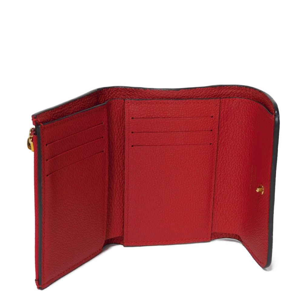 LOUIS VUITTON Tri-fold wallet M62185 Implant leather (monogram embossed) Slys LV logo flower emboss Monogram Unplant Portefeuille Pont Neuf Compact unisex(Unisex) Used Authentic