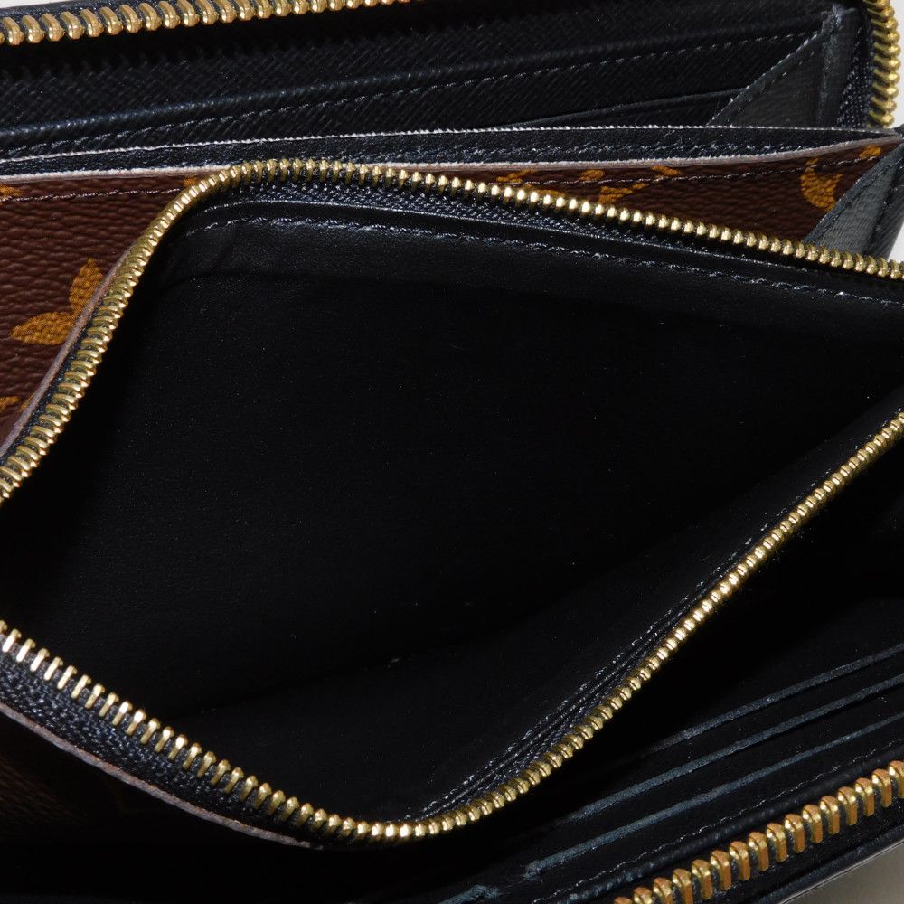 LOUIS VUITTON Long Wallet Purse M61855 Monogram canvas x Calfskin leather Noir Brown Black New Zip Around Monogram Retiro Zippy wallet unisex(Unisex) Used Authentic