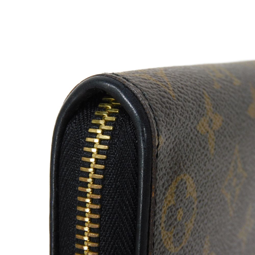 LOUIS VUITTON Long Wallet Purse M61855 Monogram canvas x Calfskin leather Noir Brown Black New Zip Around Monogram Retiro Zippy wallet unisex(Unisex) Used Authentic