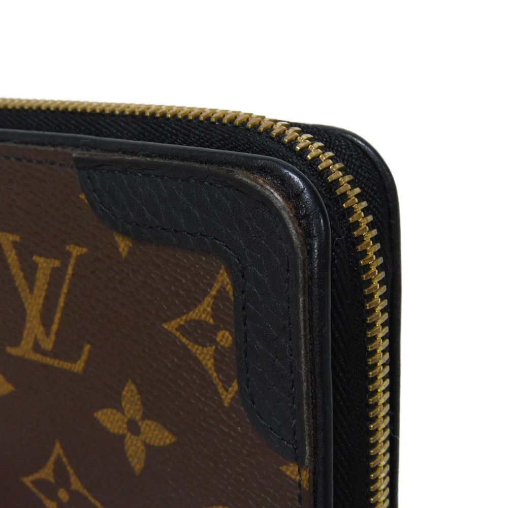 LOUIS VUITTON Long Wallet Purse M61855 Monogram canvas x Calfskin leather Noir Brown Black New Zip Around Monogram Retiro Zippy wallet unisex(Unisex) Used Authentic
