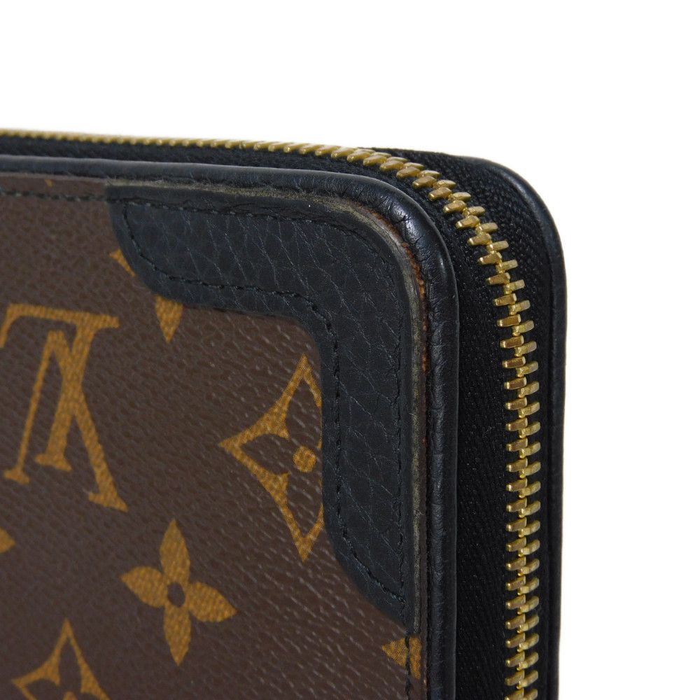 LOUIS VUITTON Long Wallet Purse M61855 Monogram canvas x Calfskin leather Noir Brown Black New Zip Around Monogram Retiro Zippy wallet unisex(Unisex) Used Authentic