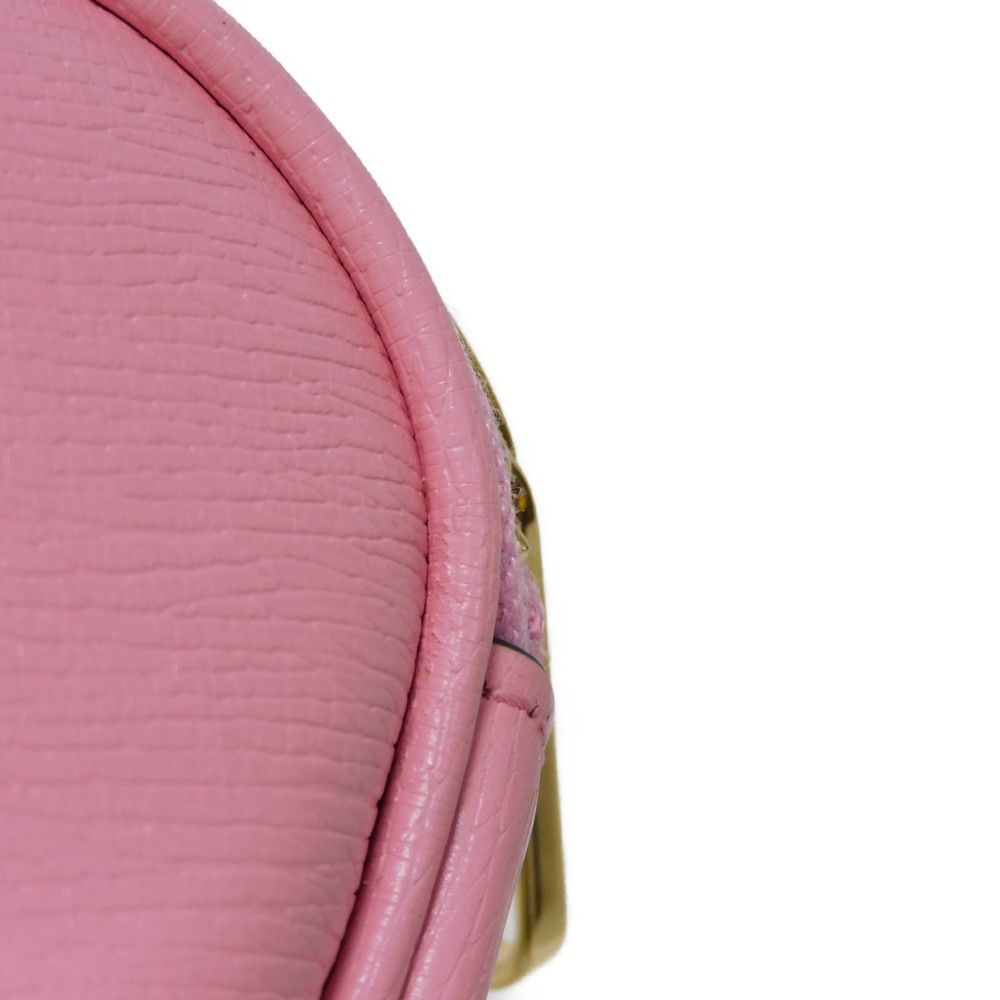 GUCCI Coin case 701062 U22AG 5964 Textured leather Light pink Banana Bolt Inazuma Unused logo Bananya Heart Shape Coin Case unisex(Unisex) Used Authentic