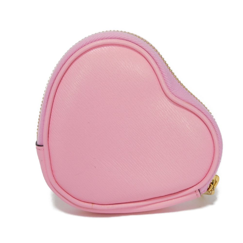 GUCCI Coin case 701062 U22AG 5964 Textured leather Light pink Banana Bolt Inazuma Unused logo Bananya Heart Shape Coin Case unisex(Unisex) Used Authentic