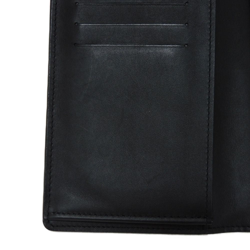LOUIS VUITTON Long Wallet Purse M62900 Shadow leather (monogram embossing) Noir LV Logo Flower Embossed Black Bifold Wallet Monogram shadow Portefeuille Braza mens Used Authentic