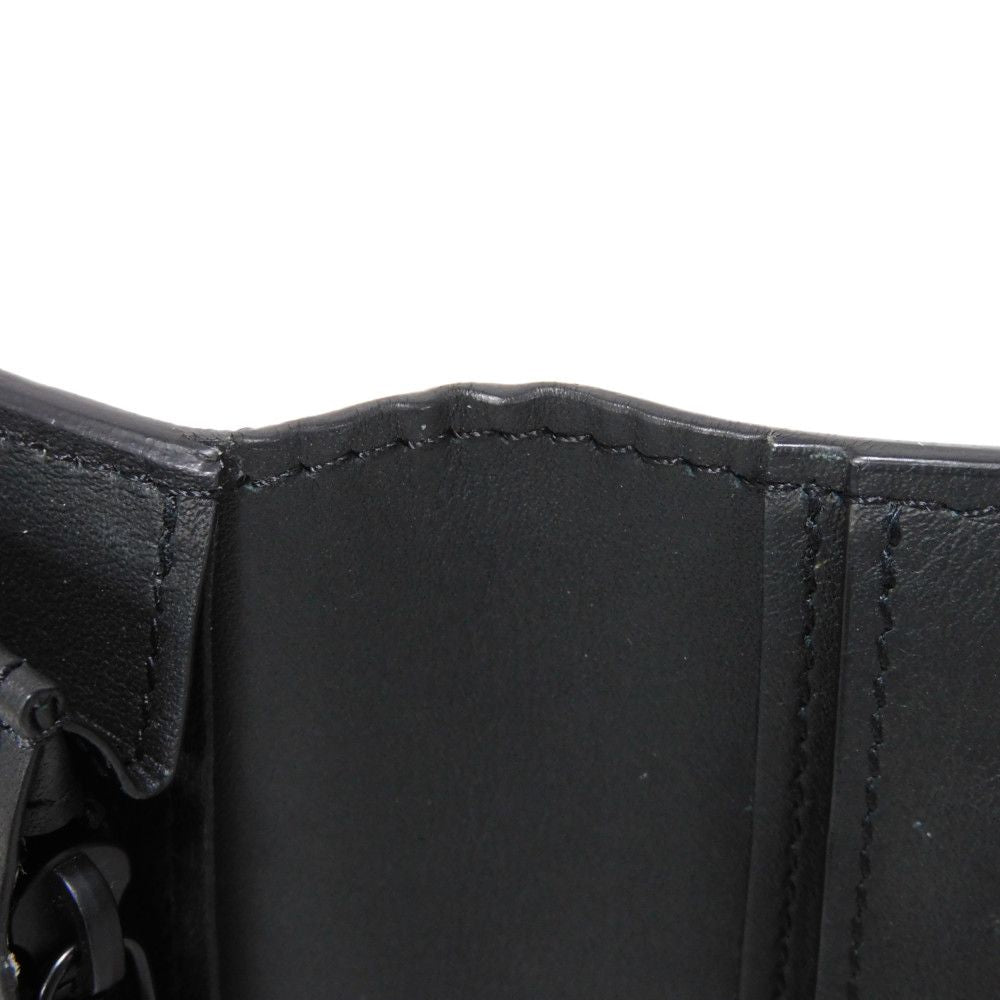 LOUIS VUITTON Long Wallet Purse M62900 Shadow leather (monogram embossing) Noir LV Logo Flower Embossed Black Bifold Wallet Monogram shadow Portefeuille Braza mens Used Authentic