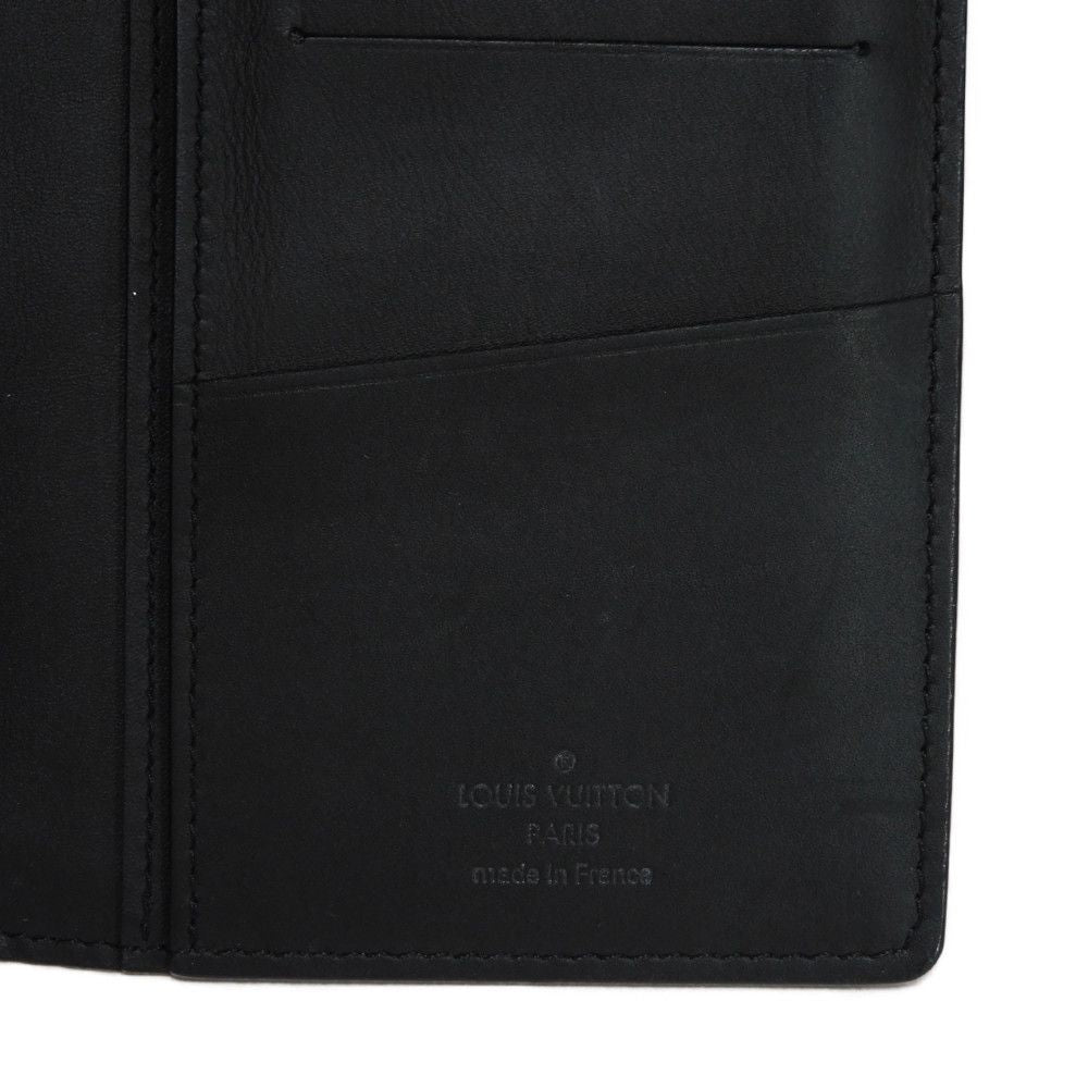 LOUIS VUITTON Long Wallet Purse M62900 Shadow leather (monogram embossing) Noir LV Logo Flower Embossed Black Bifold Wallet Monogram shadow Portefeuille Braza mens Used Authentic
