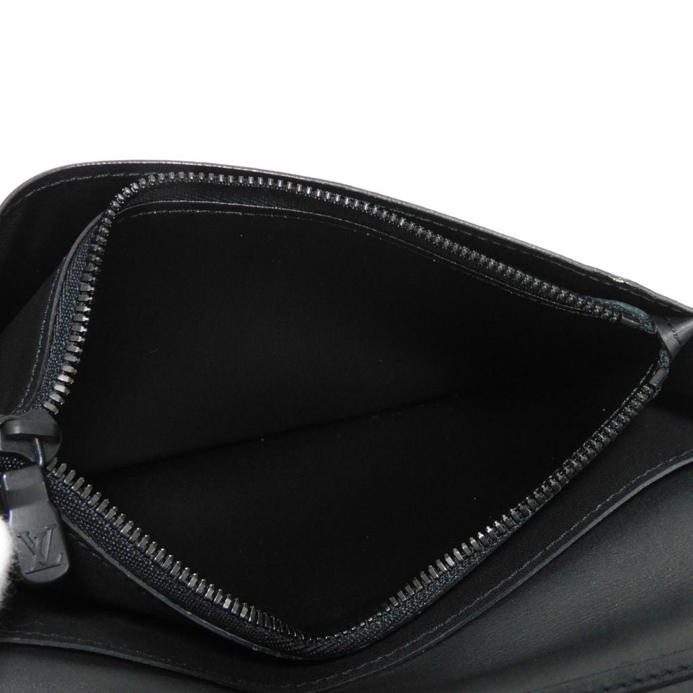 LOUIS VUITTON Long Wallet Purse M62900 Shadow leather (monogram embossing) Noir LV Logo Flower Embossed Black Bifold Wallet Monogram shadow Portefeuille Braza mens Used Authentic