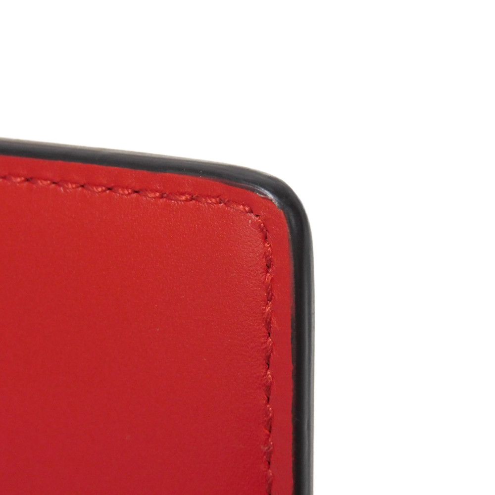 GUCCI Clutch bag 445597 Smooth Calfskin Leather Red Double G Paint GG logo ghost pouch