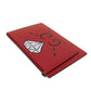 GUCCI Clutch bag 445597 Smooth Calfskin Leather Red Double G Paint GG logo ghost pouch