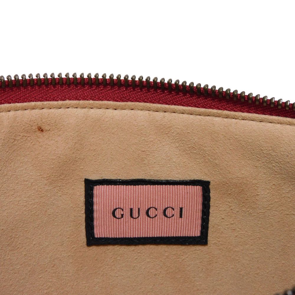 GUCCI Clutch bag 445597 Smooth Calfskin Leather Red Double G Paint GG logo ghost pouch