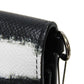 BURBERRY Shoulder Bag Grainy calf leather (embossed) black New logo foil stamping Shoulder wallet