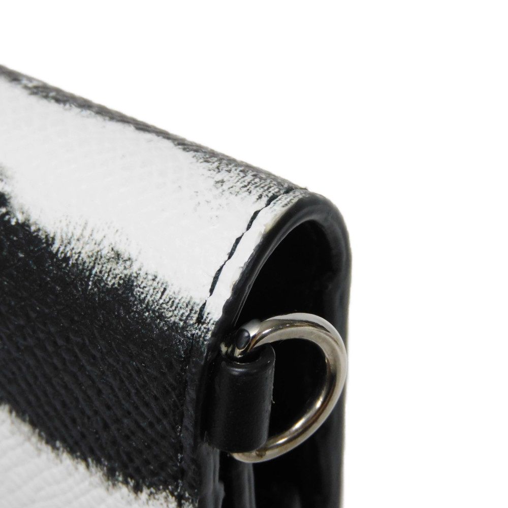 BURBERRY Shoulder Bag Grainy calf leather (embossed) black New logo foil stamping Shoulder wallet