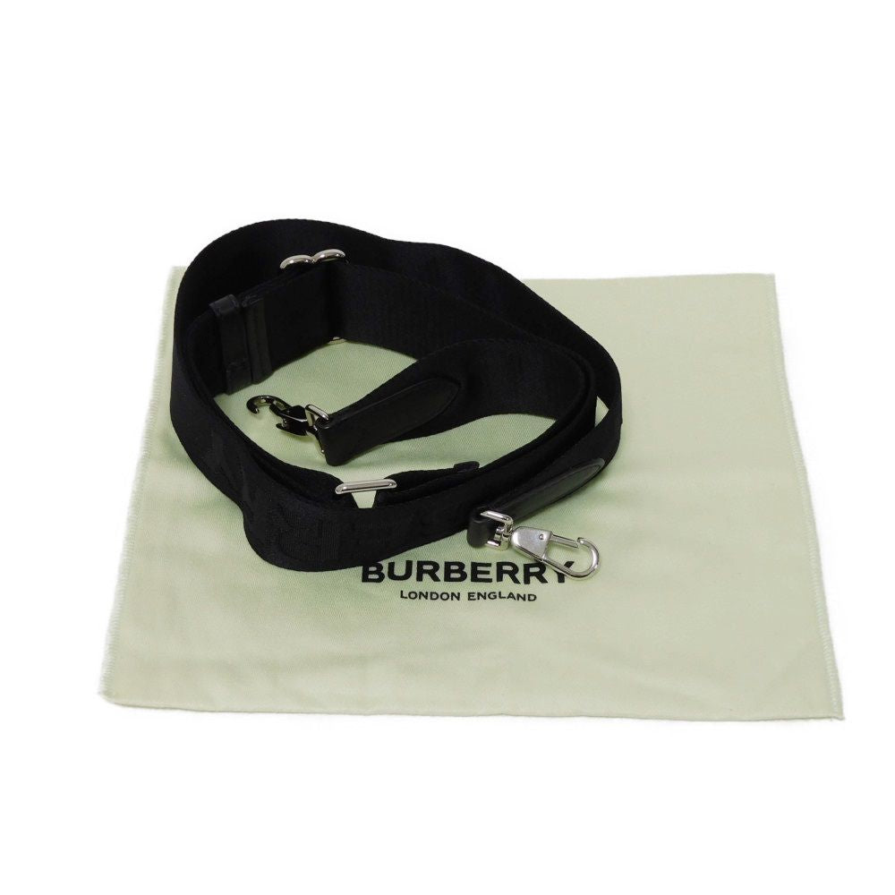 BURBERRY Shoulder Bag Grainy calf leather (embossed) black New logo foil stamping Shoulder wallet