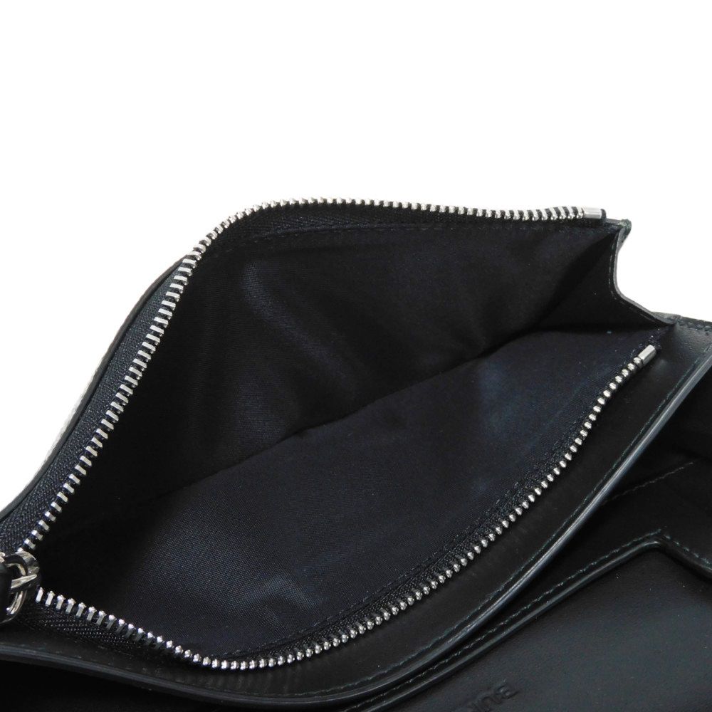 BURBERRY Shoulder Bag Grainy calf leather (embossed) black New logo foil stamping Shoulder wallet