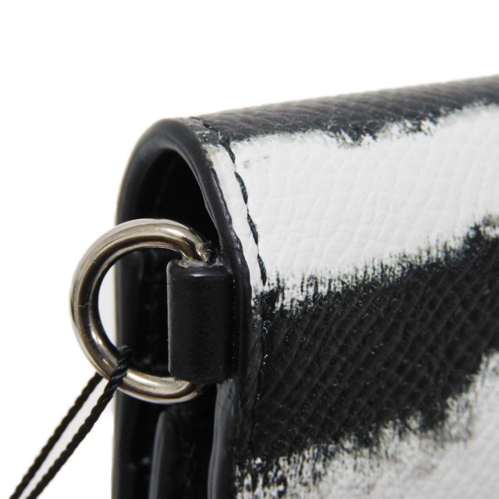 BURBERRY Shoulder Bag Grainy calf leather (embossed) black New logo foil stamping Shoulder wallet