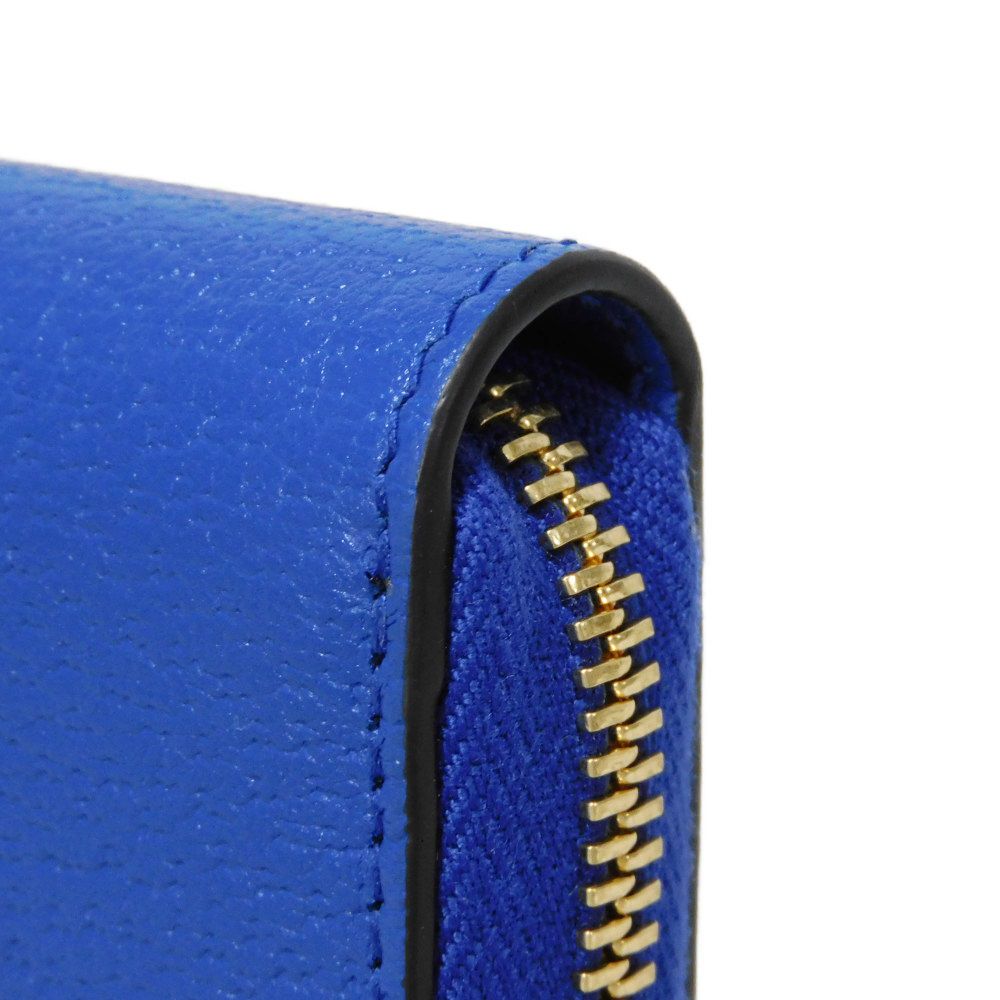 GUCCI Long Wallet Purse 701423 K9GSG 9972 GG Supreme canvas (polyurethane finish) x calf leather blue GG Supreme Cutout Interlocking G Zip Around Wallet