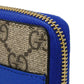 GUCCI Long Wallet Purse 701423 K9GSG 9972 GG Supreme canvas (polyurethane finish) x calf leather blue GG Supreme Cutout Interlocking G Zip Around Wallet
