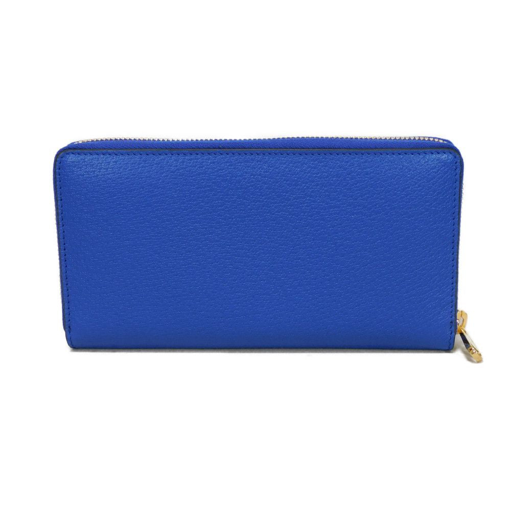 GUCCI Long Wallet Purse 701423 K9GSG 9972 GG Supreme canvas (polyurethane finish) x calf leather blue GG Supreme Cutout Interlocking G Zip Around Wallet