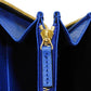 GUCCI Long Wallet Purse 701423 K9GSG 9972 GG Supreme canvas (polyurethane finish) x calf leather blue GG Supreme Cutout Interlocking G Zip Around Wallet