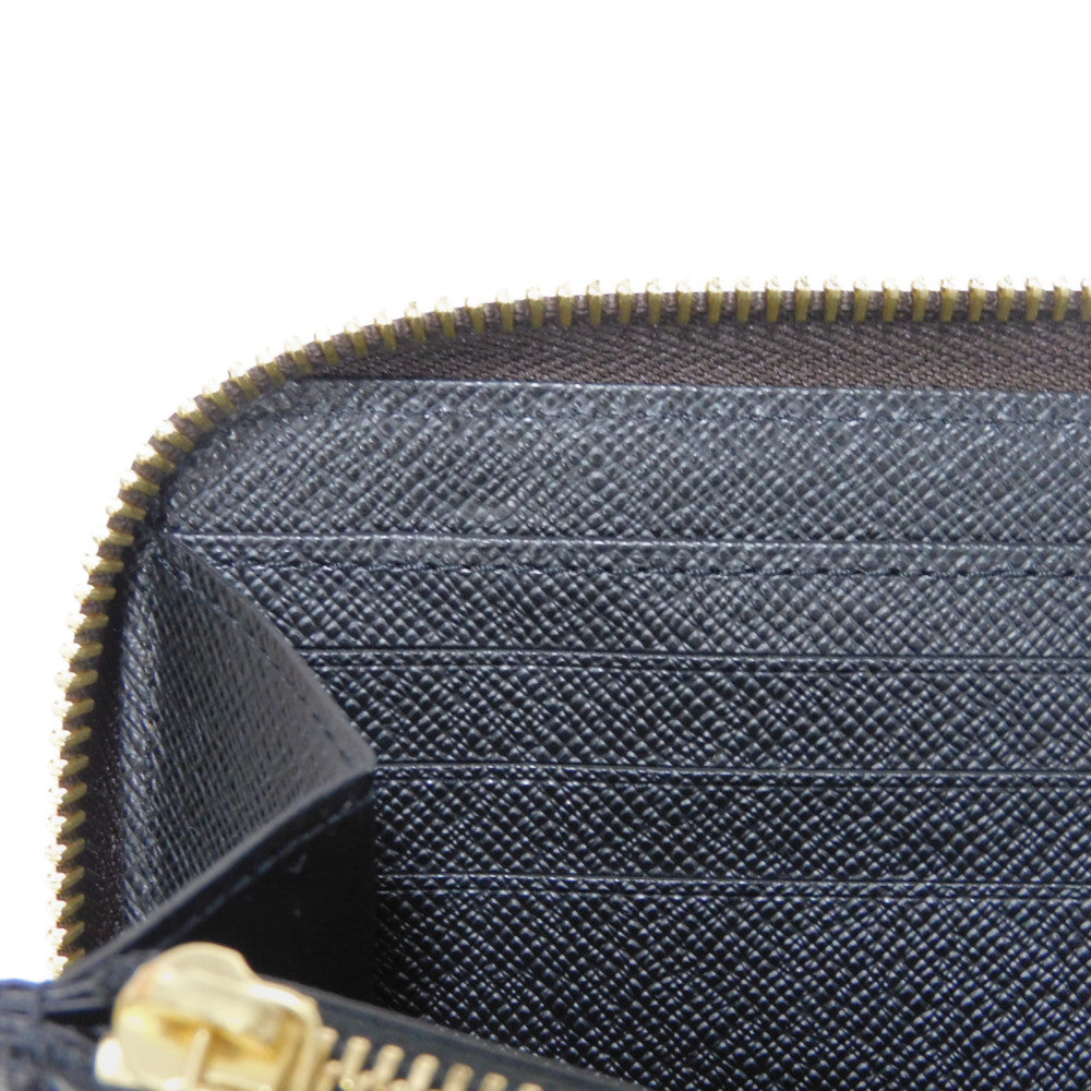 LOUIS VUITTON Long Wallet Purse M82444 Monogram Reverse Canvas x Grained Leather Brown Current LV logo New model Black Zip Around RFID Monogram reverse Zippy wallet unisex(Unisex) Used Authentic