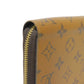LOUIS VUITTON Long Wallet Purse M82444 Monogram Reverse Canvas x Grained Leather Brown Current LV logo New model Black Zip Around RFID Monogram reverse Zippy wallet unisex(Unisex) Used Authentic