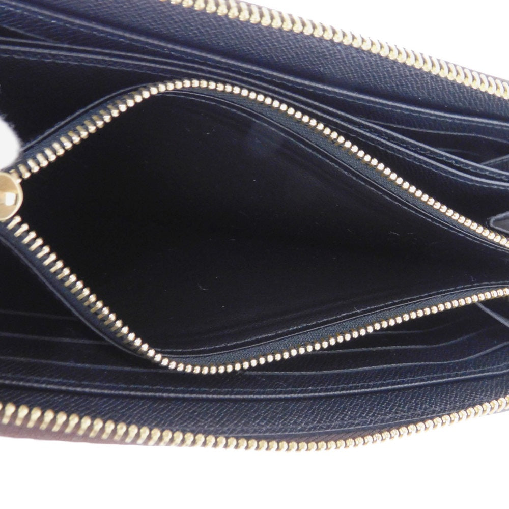LOUIS VUITTON Long Wallet Purse M82444 Monogram Reverse Canvas x Grained Leather Brown Current LV logo New model Black Zip Around RFID Monogram reverse Zippy wallet unisex(Unisex) Used Authentic