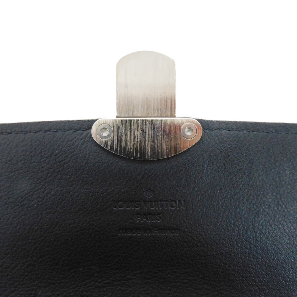 LOUIS VUITTON Long Wallet Purse M58136 Mahina leather (stamped) Noir Old style perforation punching push lock Monogram Mahina Portefeuille Iris unisex(Unisex) Used Authentic