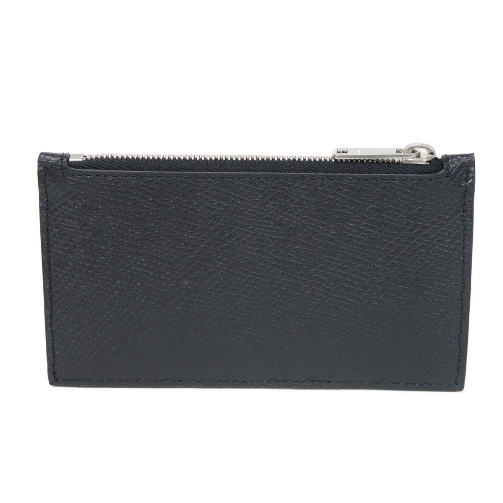 CELINE Coin case 10B683BEL.38SI  Grained calfskin (embossed) black Current Grain Calfskin Card Case Unused New logo Compact zipped card holder unisex(Unisex) Used Authentic