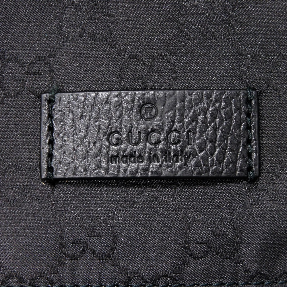 GUCCI Shoulder Bag 449185 G1XHN 8615 Nylon canvas x calf leather black Web stripe grey, good condition logo GG nylon medium messenger bag mens Used Authentic