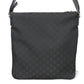 GUCCI Shoulder Bag 449185 G1XHN 8615 Nylon canvas x calf leather black Web stripe grey, good condition logo GG nylon medium messenger bag mens Used Authentic