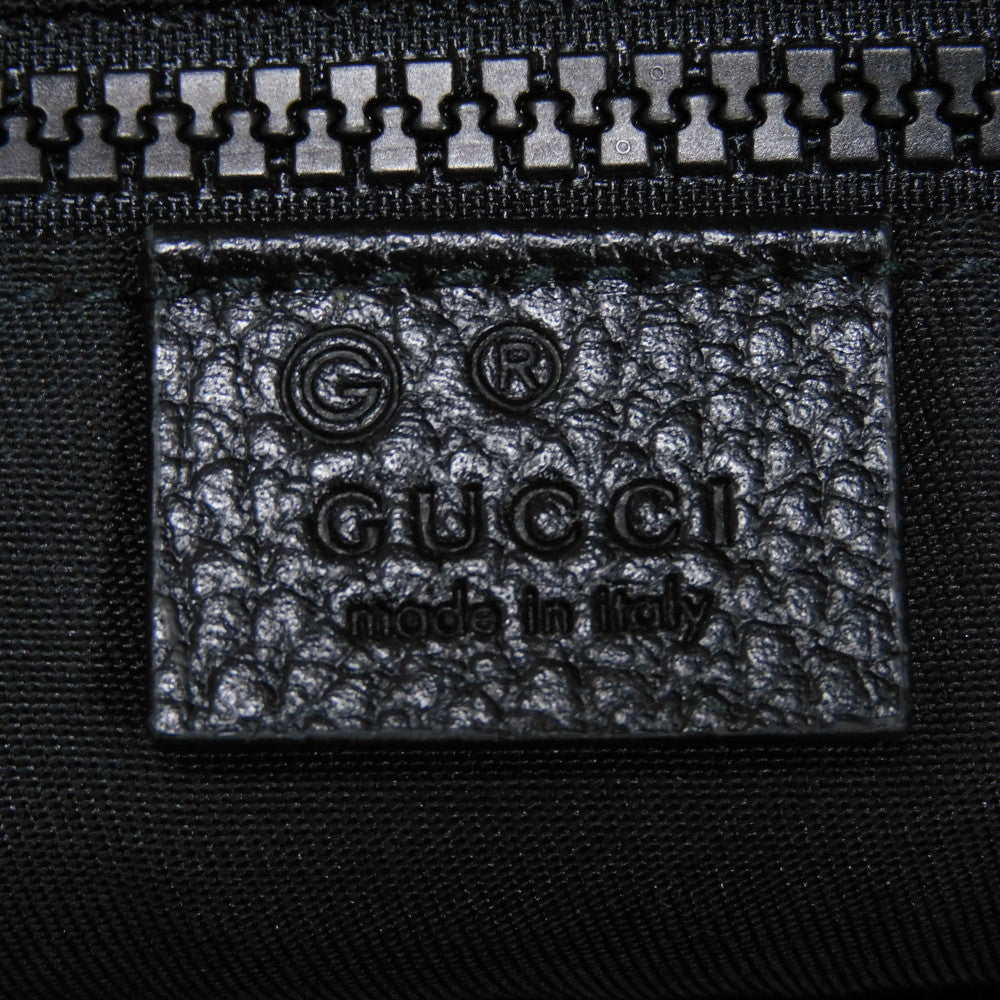 GUCCI Shoulder Bag 449185 G1XHN 8615 Nylon canvas x calf leather black Web stripe grey, good condition logo GG nylon medium messenger bag mens Used Authentic