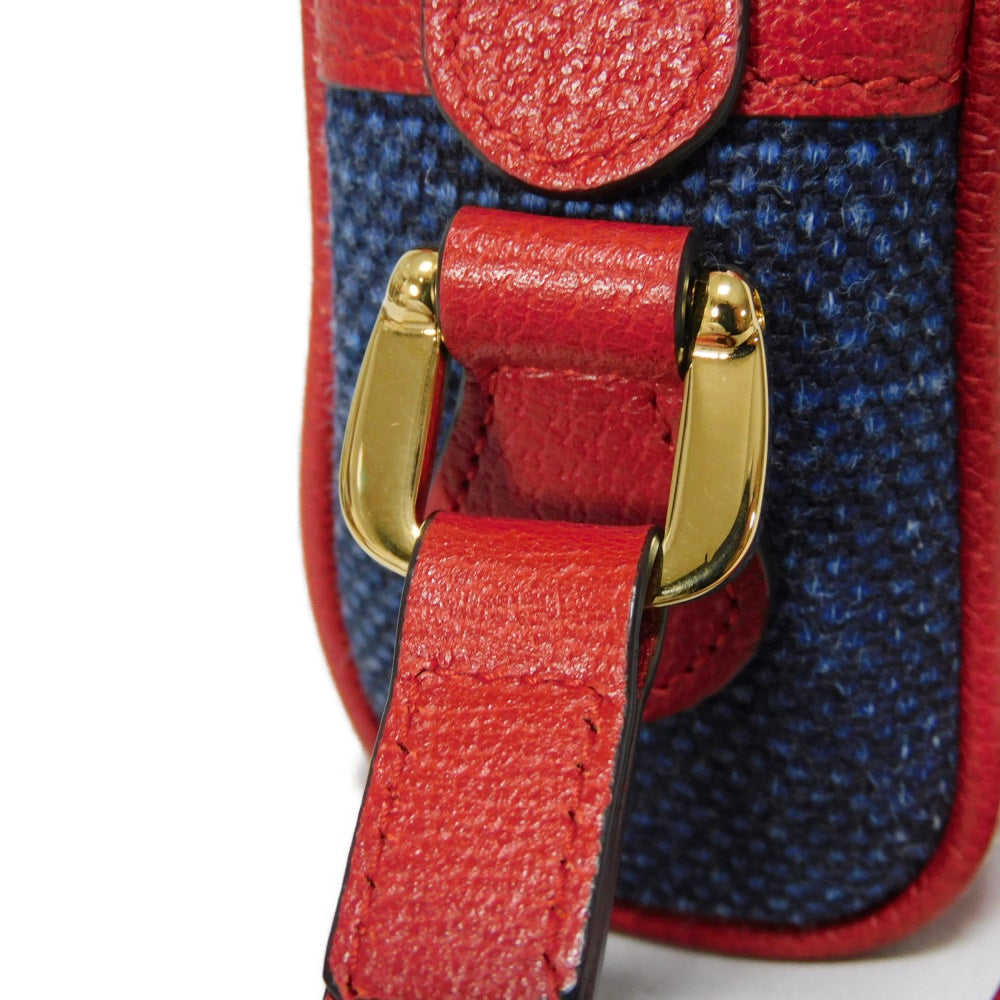 GUCCI Shoulder Bag 517350 Baia de la linen canvas x calf leather Tricolor Baiadera Linen Trio-Colour Crossbody Double G Ophidia mini bag unisex(Unisex) Used Authentic