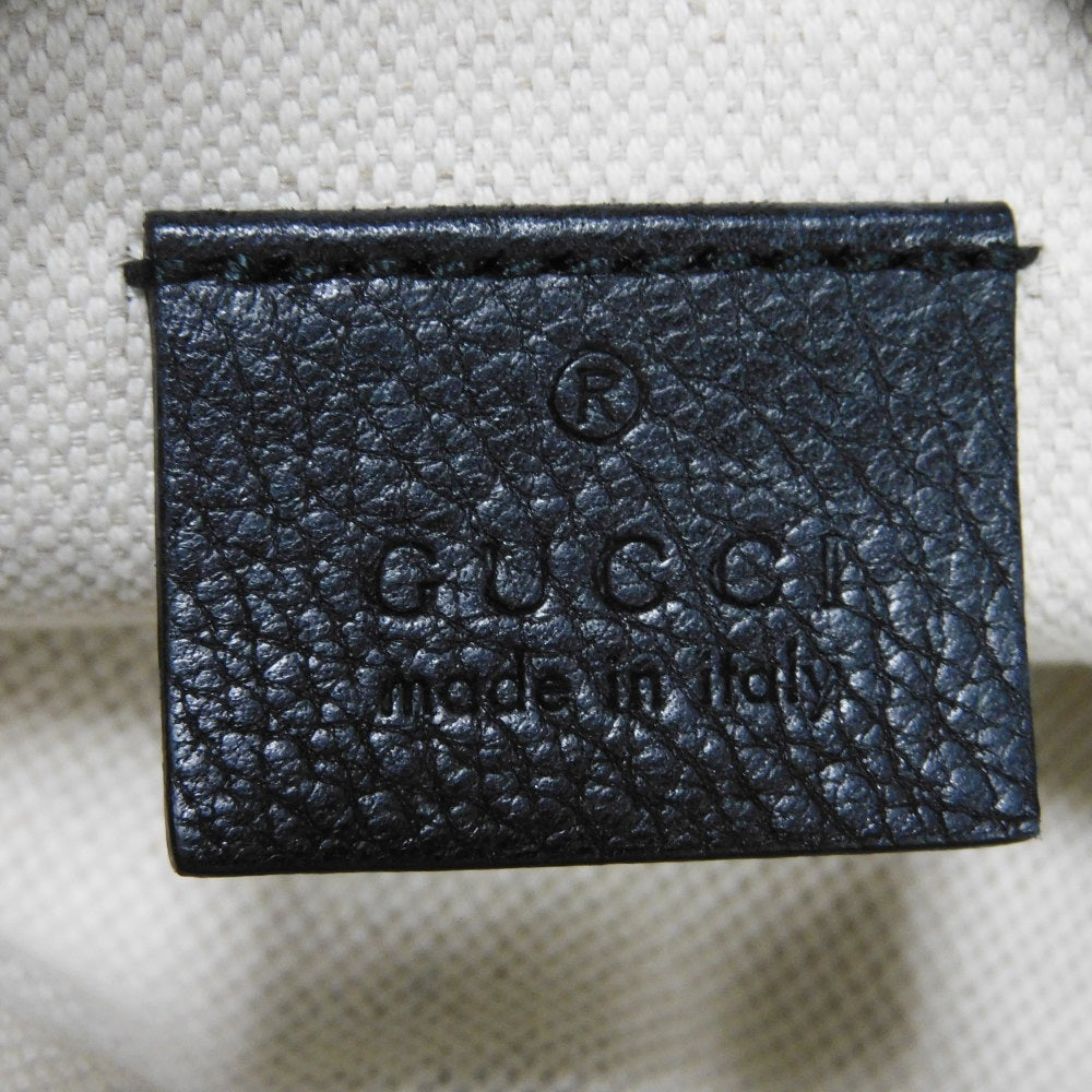 GUCCI Sling bag 527792 0GCCT 8164 Texture leather (embossed) black Web Stripe Shelly Vintage logo print Small belt bag mens Used Authentic