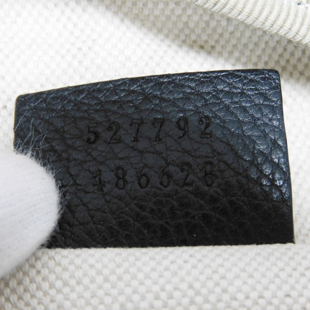 GUCCI Sling bag 527792 0GCCT 8164 Texture leather (embossed) black Web Stripe Shelly Vintage logo print Small belt bag mens Used Authentic