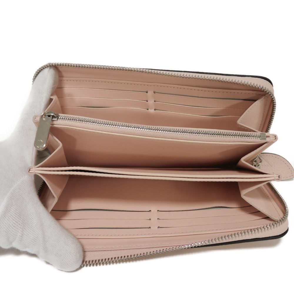 LOUIS VUITTON Long Wallet Purse M82755 Mahina leather (stamped) rose jasmine Current Perforation Pink RFID Monogram Mahina Zippy wallet Women Used Authentic