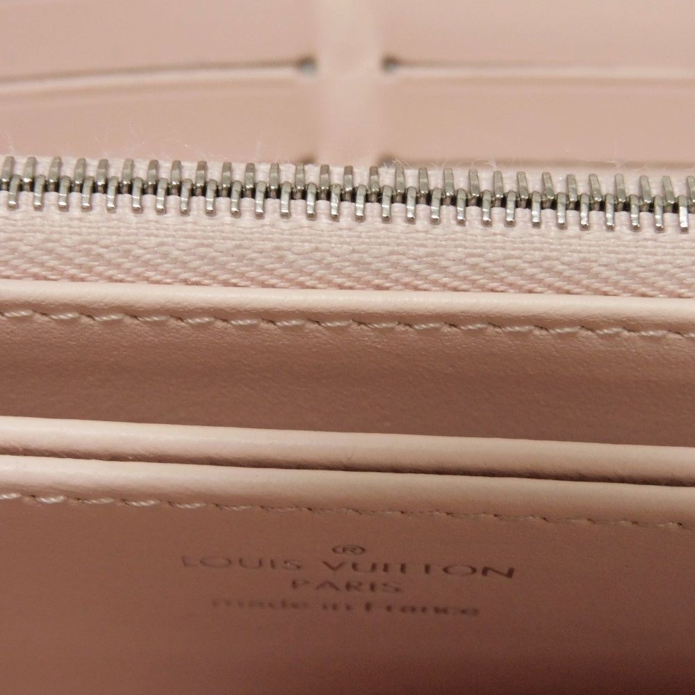 LOUIS VUITTON Long Wallet Purse M82755 Mahina leather (stamped) rose jasmine Current Perforation Pink RFID Monogram Mahina Zippy wallet Women Used Authentic