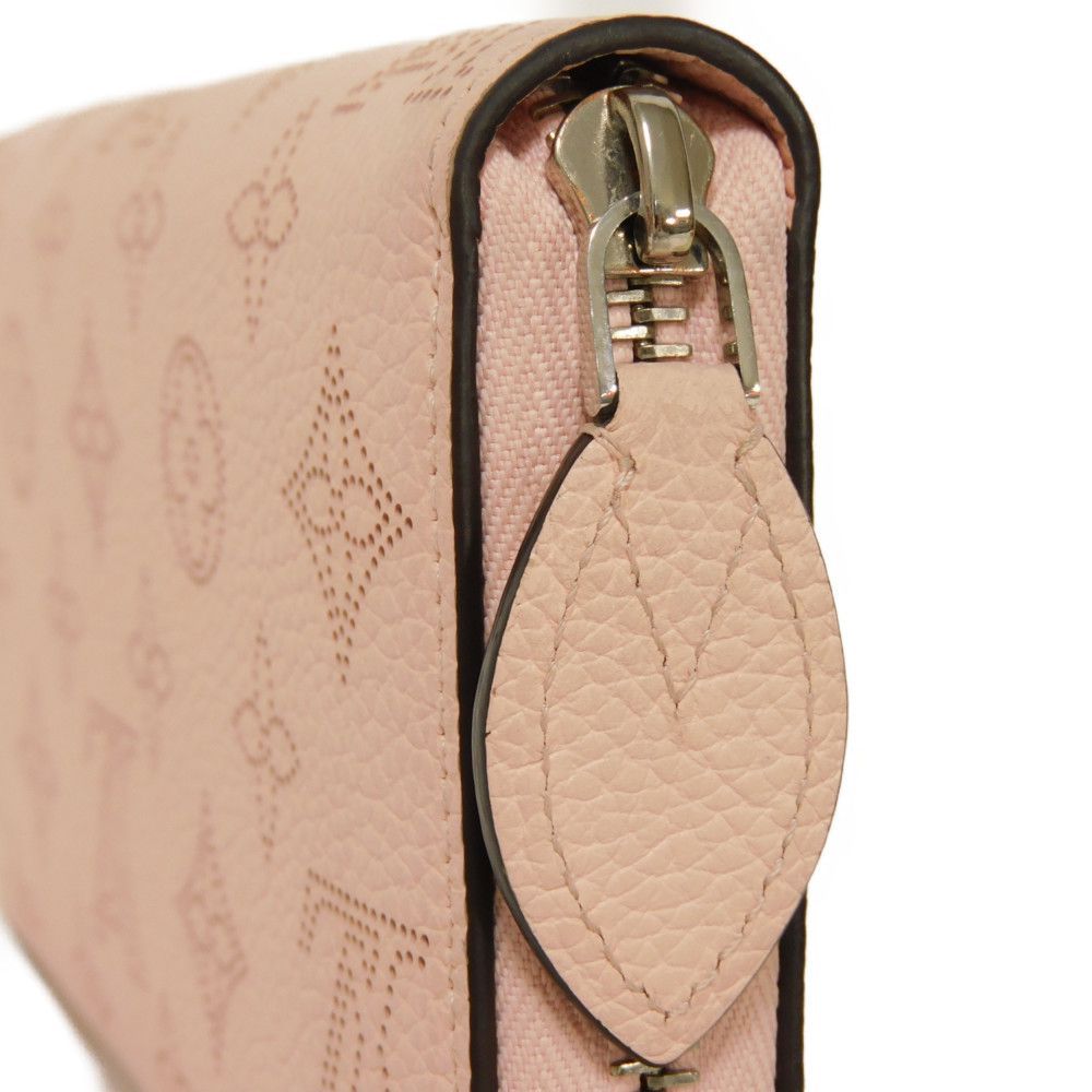 LOUIS VUITTON Long Wallet Purse M82755 Mahina leather (stamped) rose jasmine Current Perforation Pink RFID Monogram Mahina Zippy wallet Women Used Authentic
