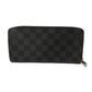 LOUIS VUITTON Long Wallet Purse N63095 Damier Graphite canvas x grained leather Noir New Zip Around RFID Current Damier Graphite Zippy Wallet Vertical mens Used Authentic