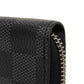 LOUIS VUITTON Long Wallet Purse N63095 Damier Graphite canvas x grained leather Noir New Zip Around RFID Current Damier Graphite Zippy Wallet Vertical mens Used Authentic