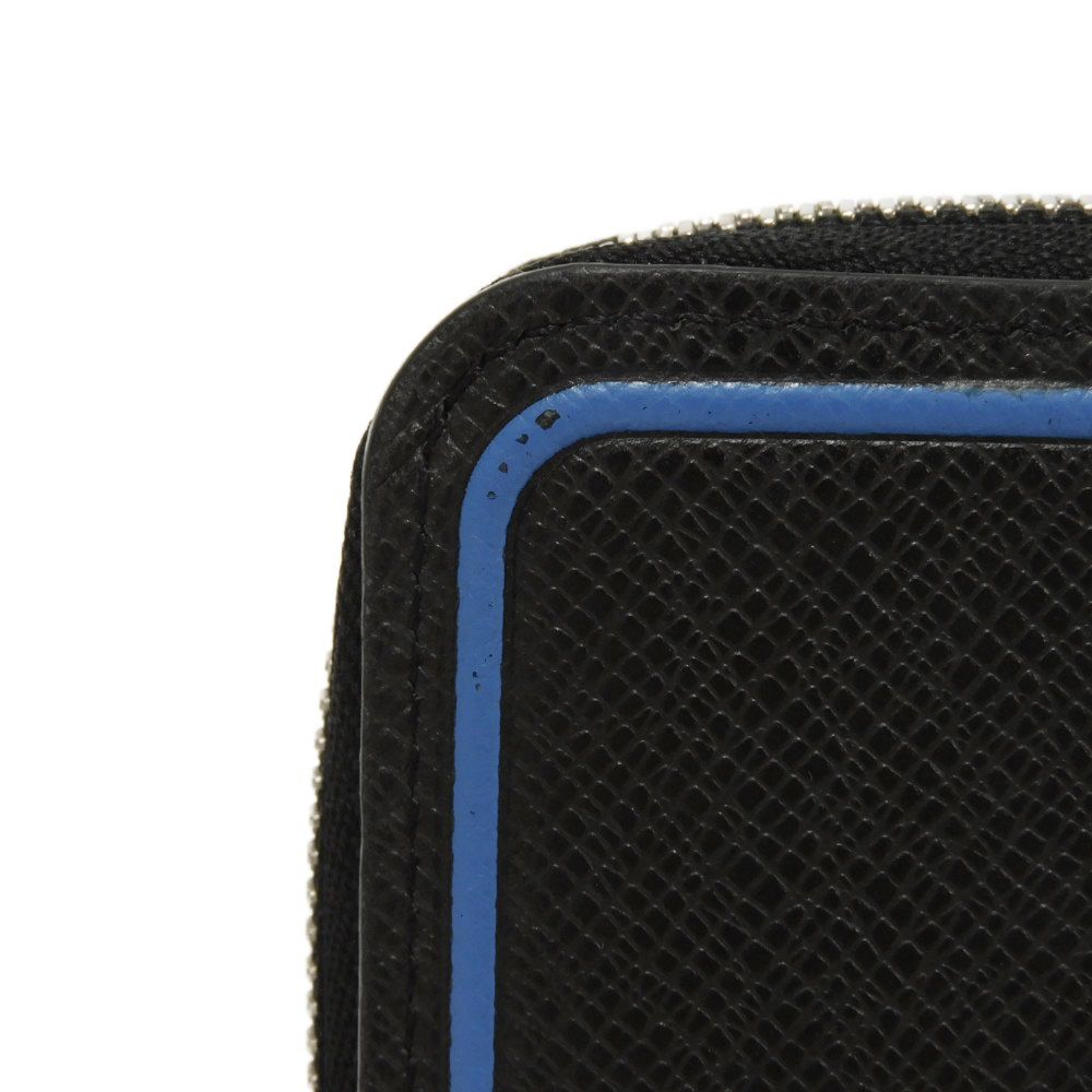 LOUIS VUITTON Long Wallet Purse M30070 Taiga leather (stamped) Noir New Zip Around Black Blue Taiga Zippy Wallet Vertical mens Used Authentic